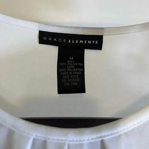 Grace elements women’s size M short Lace Cap Sleeve Blouse - Picture 3 of 4